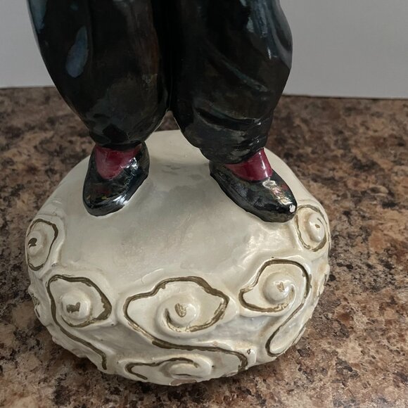 large vintage antique Asian Chinese ceramic figurine man 15.25" tall - Picture 8 of 9